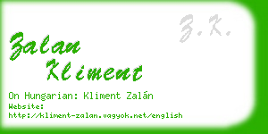 zalan kliment business card